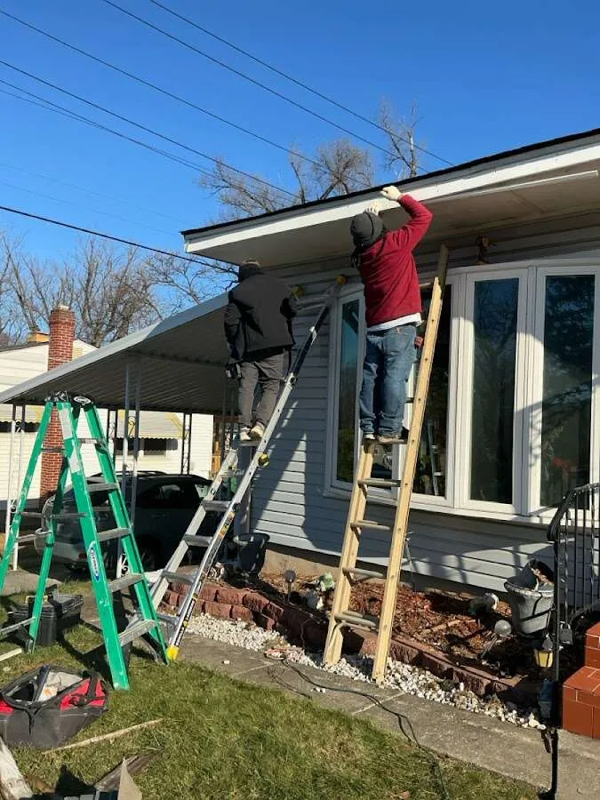 Restoration crew performing exterior repair in Ashland